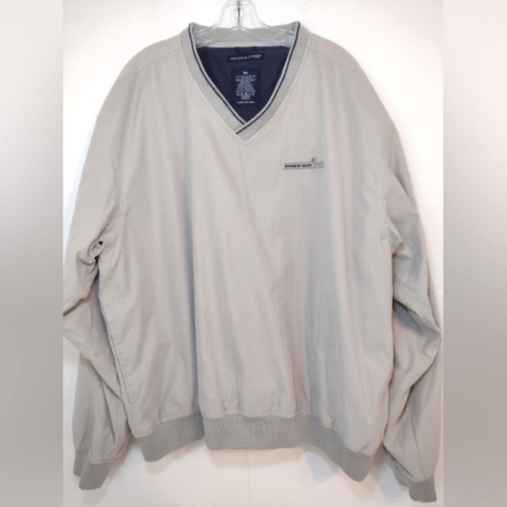 Devon & Jones men's beige pull over jacket size (2XL)